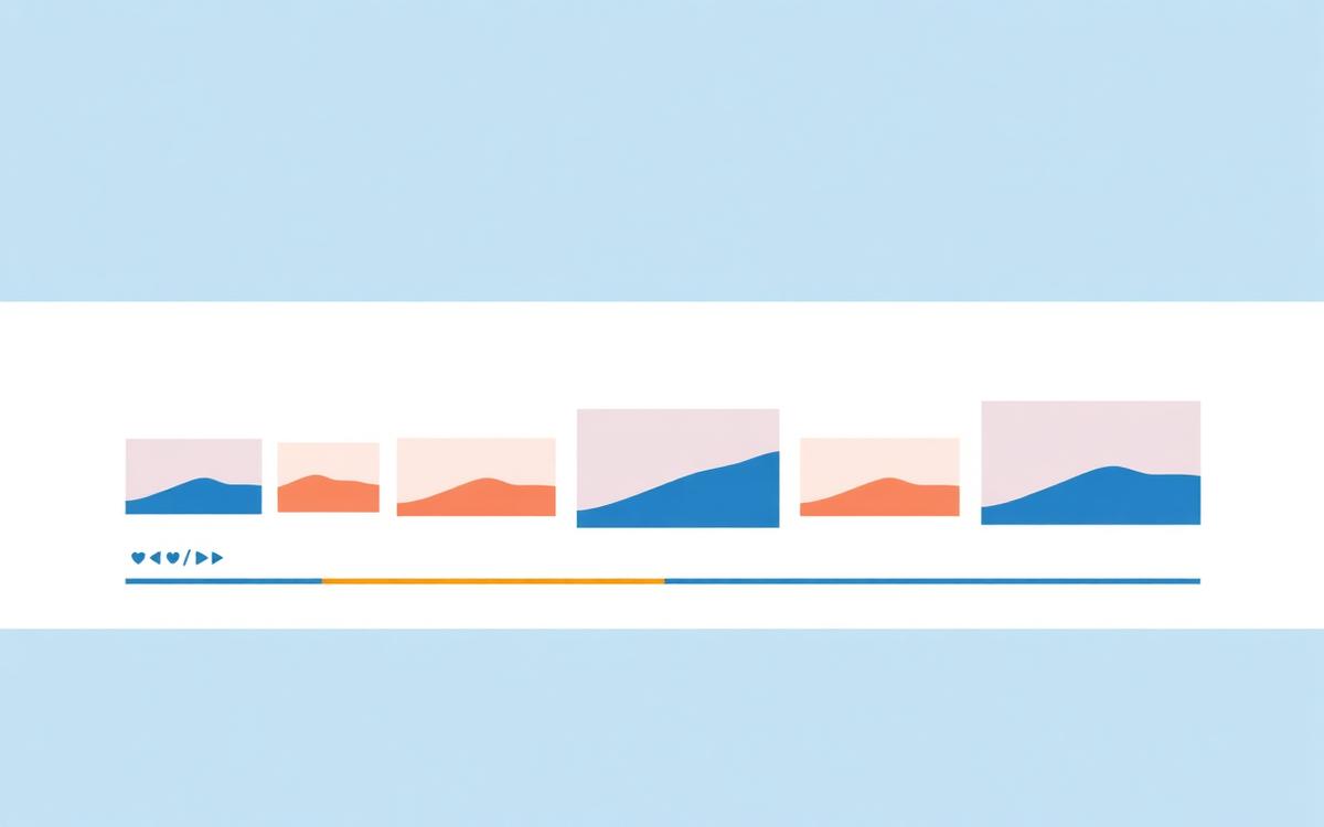 Editing timeline with landscape, square and vertical crop frames